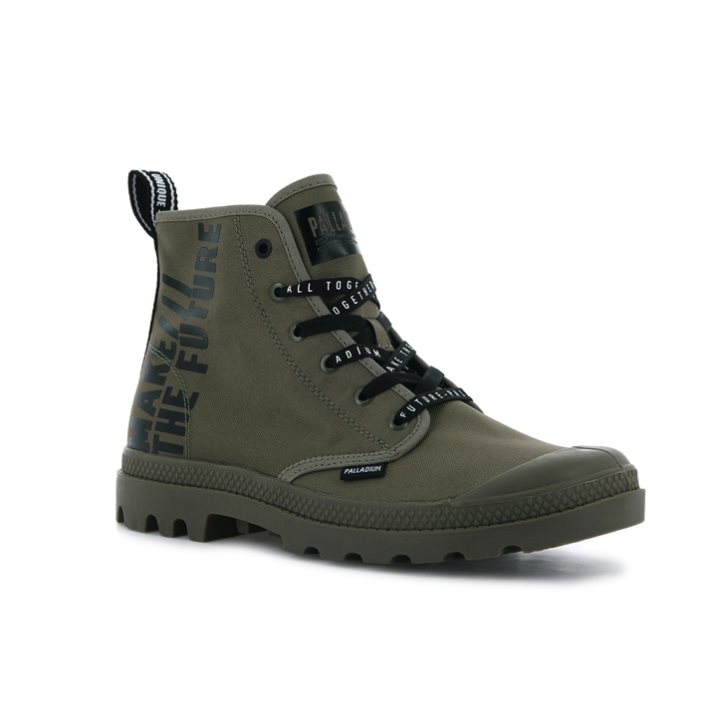 Palladium Pampa Hi Future Men's Boots Olive | UK X185-MSD